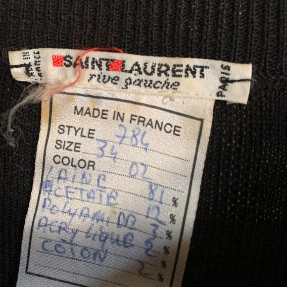 Yves Saint Laurent Rive Gauche YSL Vintage Sequin Wool  Sweater - Picture 5 of 5